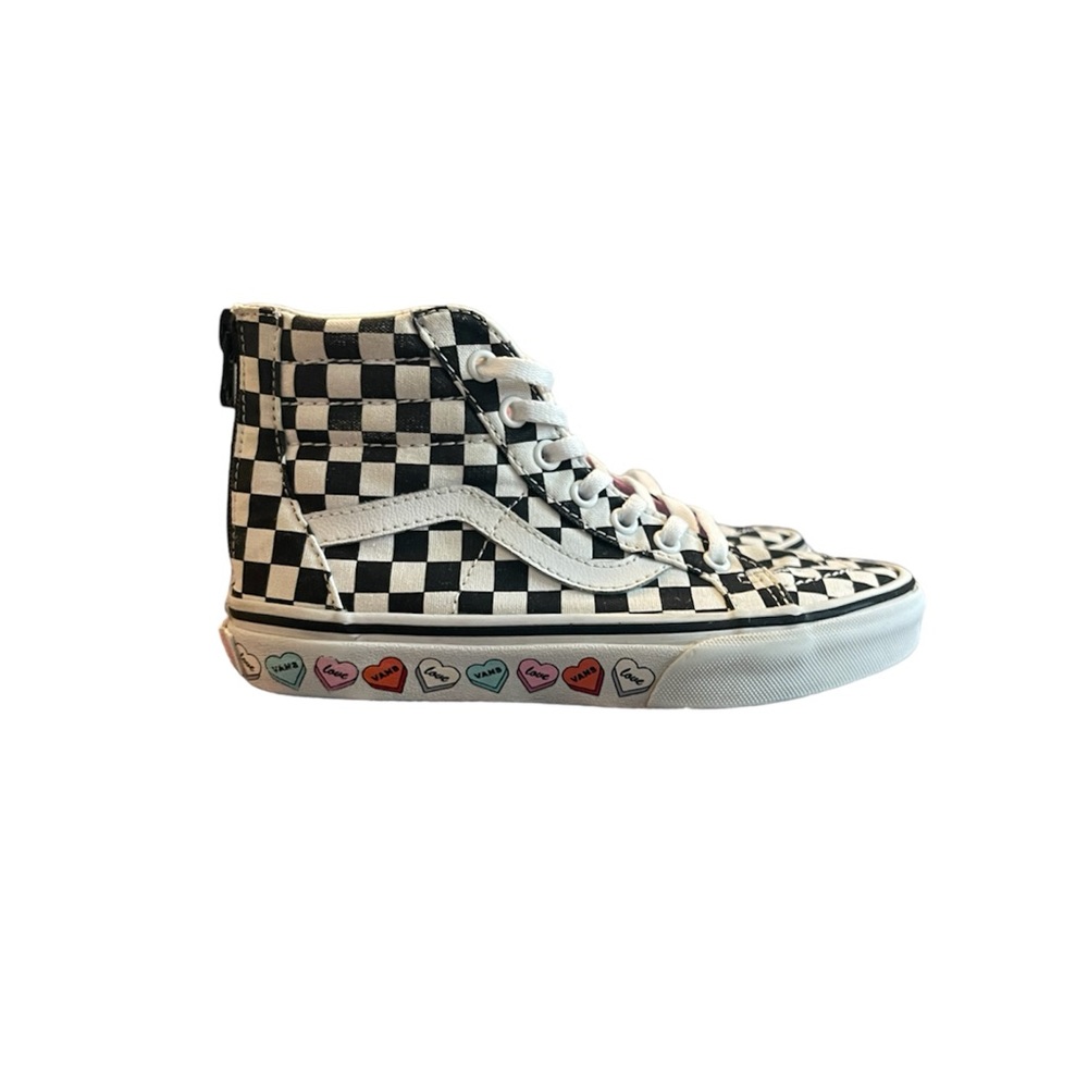 Vans SK8 HI Candy Hearts Black, Checkered, size 2 girls - Picture 2 of 10